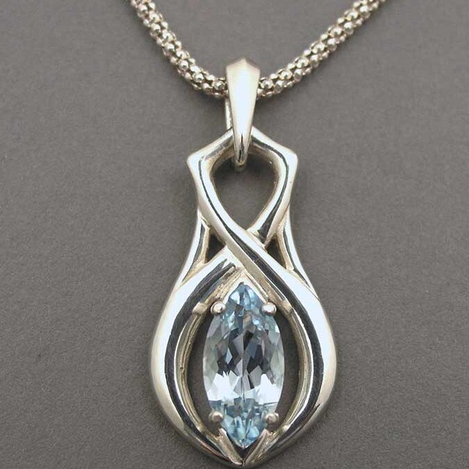 Marquis Blue Topaz Pendant