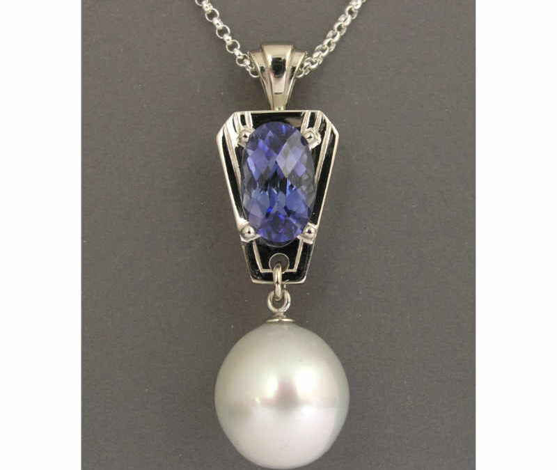 Sapphire and Pearl Pendant